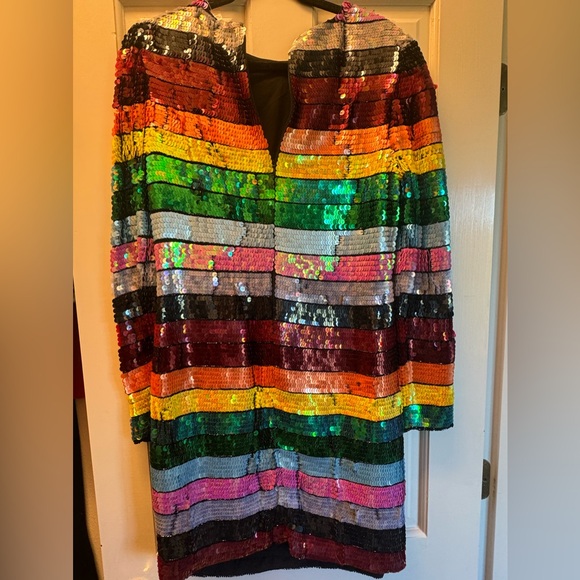 BNWT Very J Rainbow Sequin mini dress. Size 8 - Picture 7 of 8